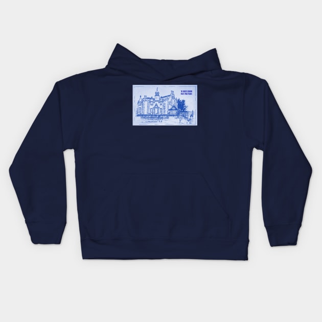 Haunted Mansion Blueprint Kids Hoodie by kevfla